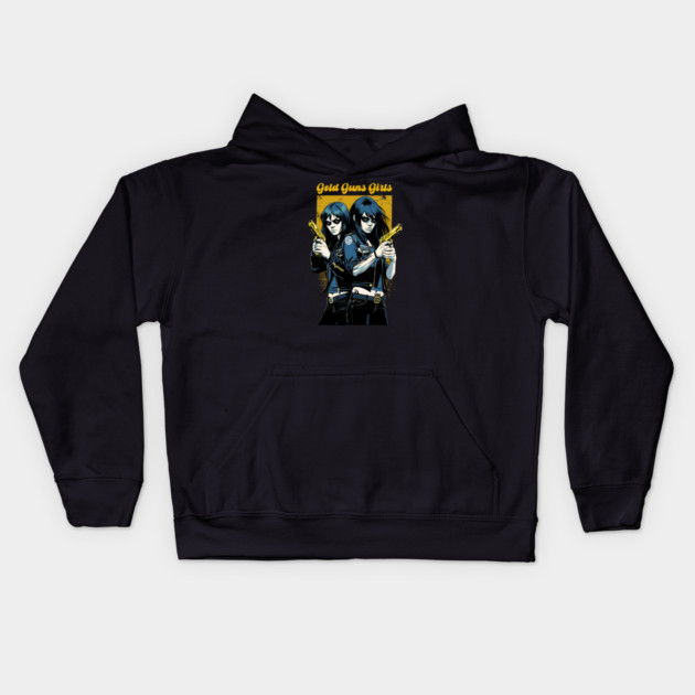GOLD GUNS GIRLS Kids Hoodie by artslaves