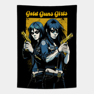 GOLD GUNS GIRLS Tapestry