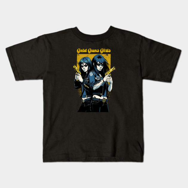 GOLD GUNS GIRLS Kids T-Shirt by artslaves