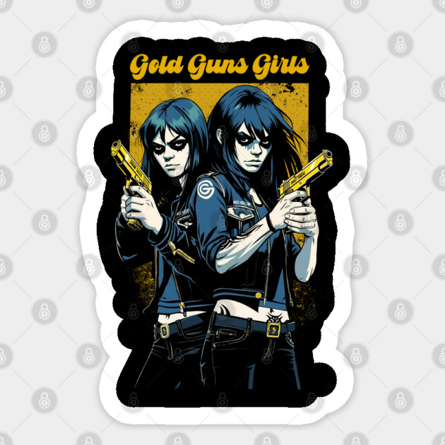 GOLD GUNS GIRLS Sticker by artslaves