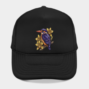 African Pygmy Kingfisher Orchid Art Hat