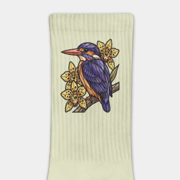 African Pygmy Kingfisher Orchid Art by BirdsnStuff