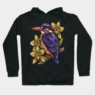 African Pygmy Kingfisher Orchid Art Hoodie
