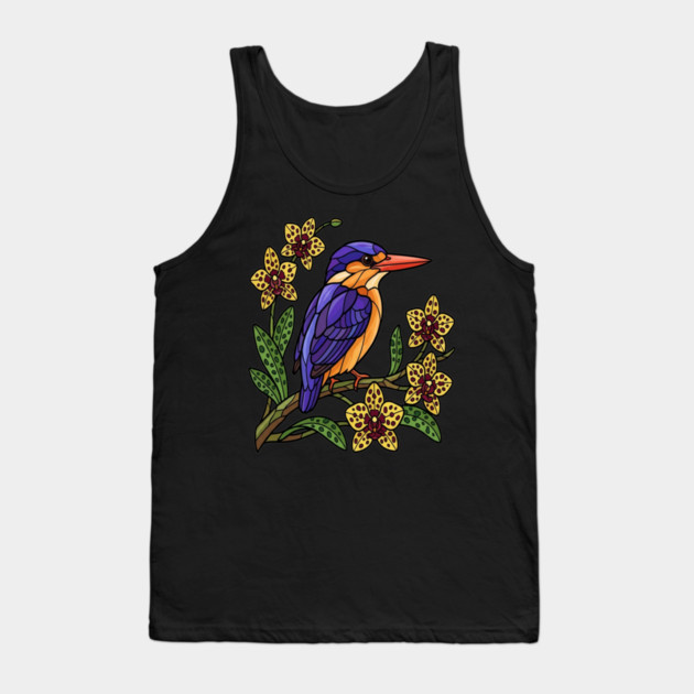 Vibrant African Pygmy Kingfisher Design Tank Top by BirdsnStuff