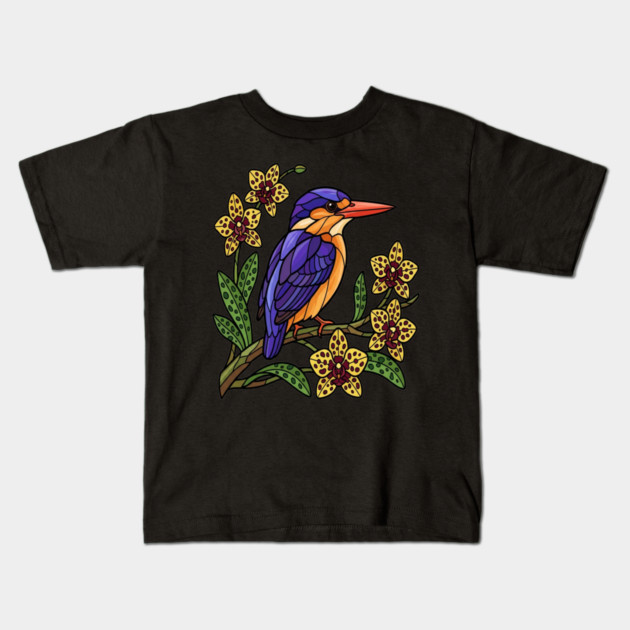 Vibrant African Pygmy Kingfisher Design Kids T-Shirt by BirdsnStuff