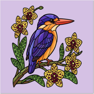 Vibrant African Pygmy Kingfisher Design Posters and Art