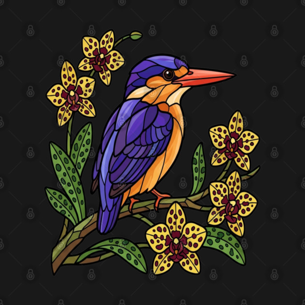 Vibrant African Pygmy Kingfisher Design by BirdsnStuff