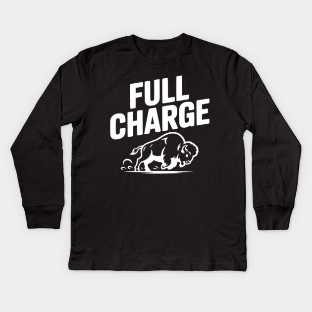 Full Charge Kids Long Sleeve T-Shirt by Frank Ring