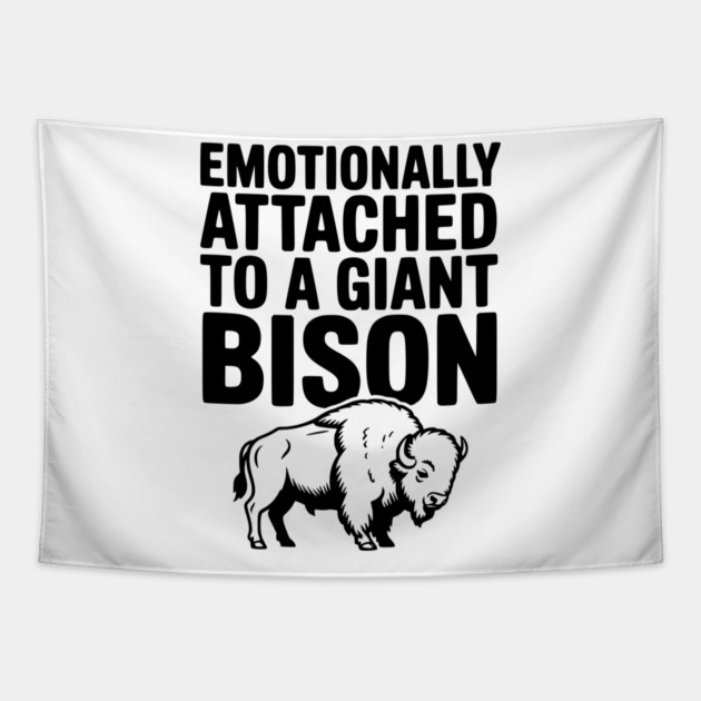 Emotionally Attached to a Giant Bison Tapestry by Frank Ring