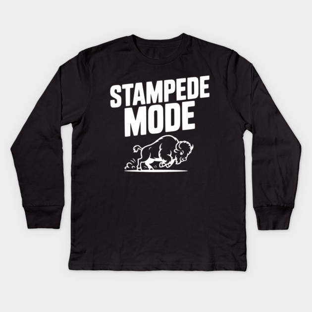 Stampede Mode Kids Long Sleeve T-Shirt by Frank Ring