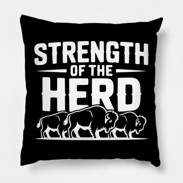 Strength of the Herd Pillow by Frank Ring