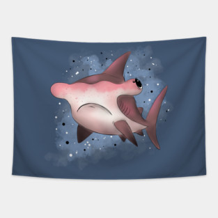 Grumpy Hammerhead Shark Tapestry