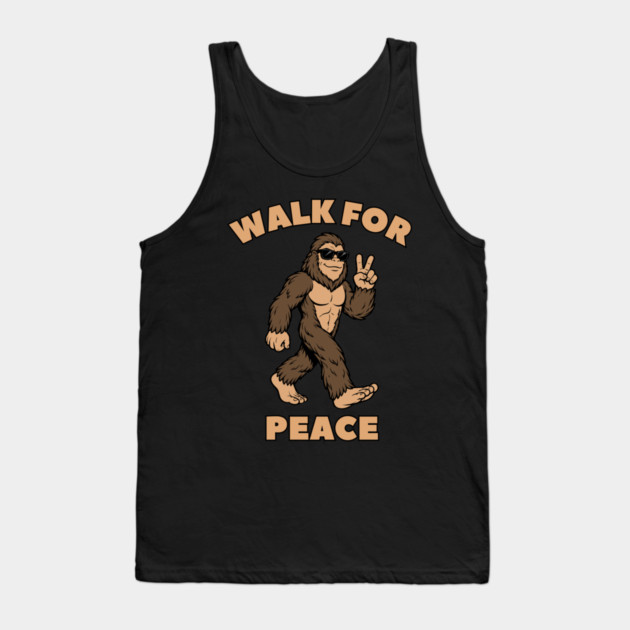 Walk for Peace — Cool Sasquatch Peace Sign Tank Top by Creatifly Graphic Tees