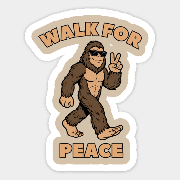 Walk for Peace — Cool Sasquatch Peace Sign Magnet by Creatifly Graphic Tees