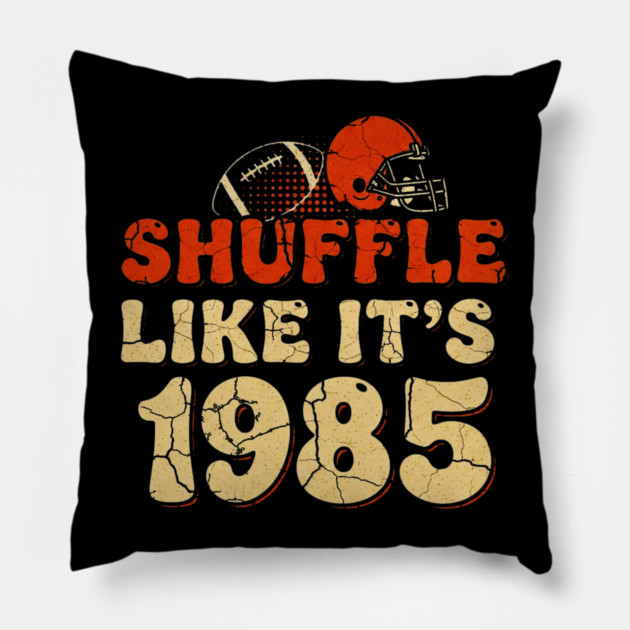 Shuffle Like It's 1985 | Retro Football Helmet Design Pillow by OUTFITPAW