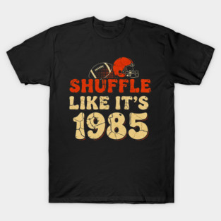 Shuffle Like It's 1985 | Retro Football Helmet Design T-Shirt