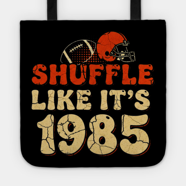 Shuffle Like It's 1985 | Retro Football Helmet Design Tote by OUTFITPAW