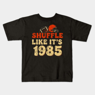 Shuffle Like It's 1985 | Retro Football Helmet Design Kids T-Shirt
