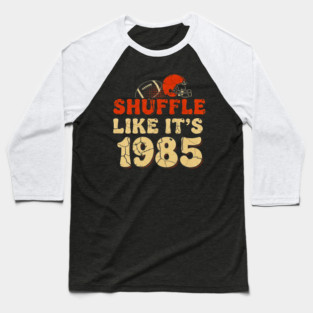 Shuffle Like It's 1985 | Retro Football Helmet Design Baseball T-Shirt