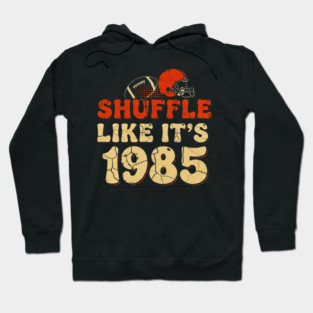 Shuffle Like It's 1985 | Retro Football Helmet Design Hoodie