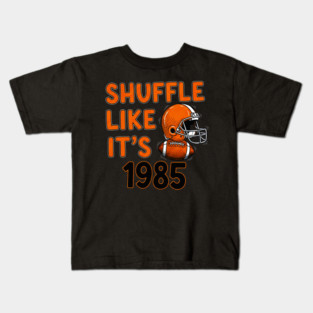 Shuffle Like It's 1985 | Retro Football Helmet Design Kids T-Shirt