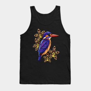 African Pygmy Kingfisher Stained Glass Art Tank Top