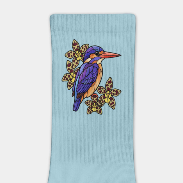 African Pygmy Kingfisher Stained Glass Art by BirdsnStuff