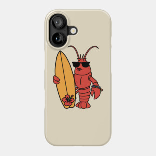 Lobster Surfing Fan Phone Case