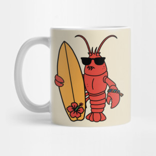 Lobster Surfing Fan Mug