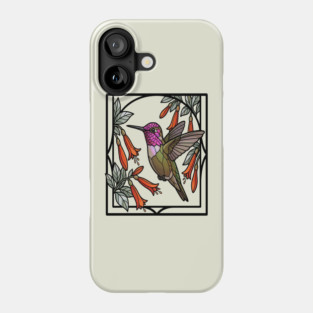 Anna's Hummingbird Stained Glass Art Phone Case