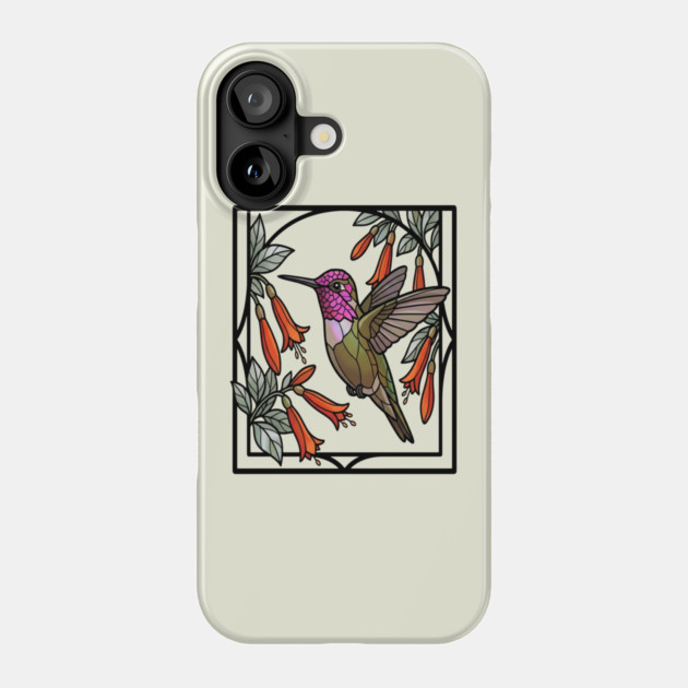 Anna's Hummingbird Stained Glass Art Phone Case by BirdsnStuff
