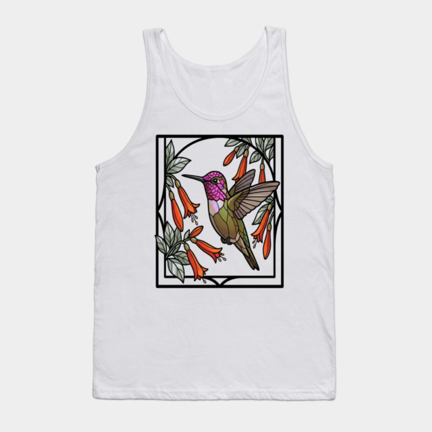 Anna's Hummingbird Stained Glass Art Tank Top by BirdsnStuff