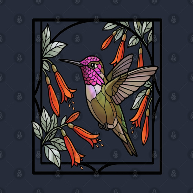 Anna's Hummingbird Stained Glass Art by BirdsnStuff