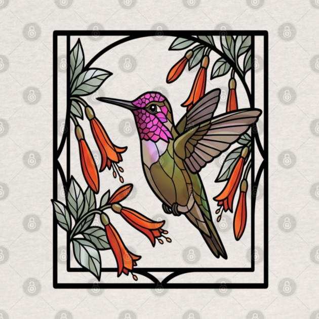 Anna's Hummingbird Stained Glass Art by BirdsnStuff