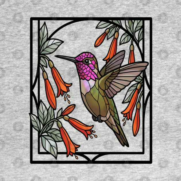 Anna's Hummingbird Stained Glass Art by BirdsnStuff