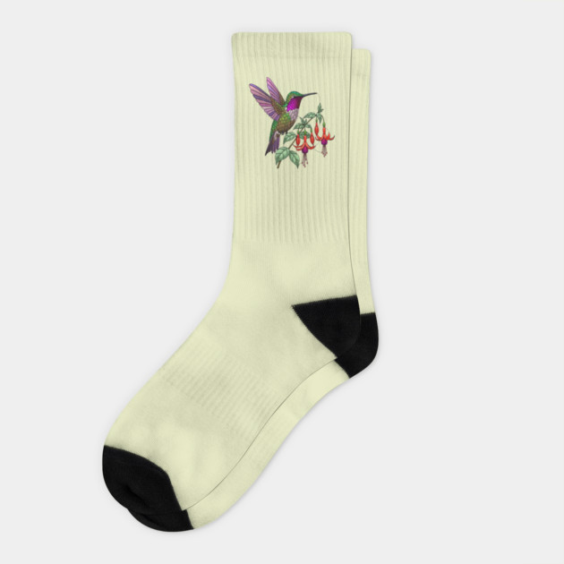 Anna's Hummingbird Fuchsia Aesthetic Socks by BirdsnStuff