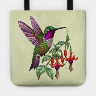 Anna's Hummingbird Fuchsia Aesthetic Tote