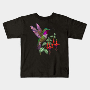 Anna's Hummingbird Fuchsia Aesthetic Kids T-Shirt