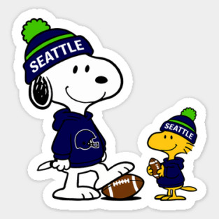 Seattle Seahawks - Snoopy & Woodstock Football Style M065 Sticker