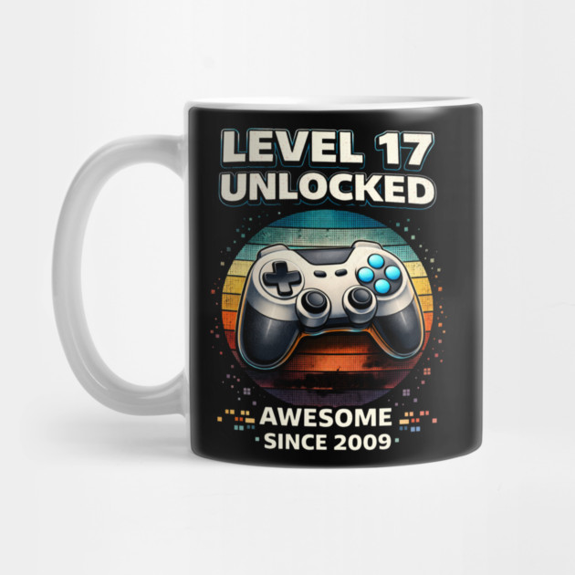 Level 17 Unlocked Awesome Since 2009 Gamer Birthday by ArtistTee ⭐⭐⭐⭐⭐