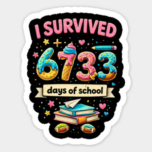 I Survived 6733 Days Of School Teacher Student Magnet