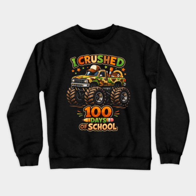 I Crushed 100 Days Of School Teacher Celebration Crewneck Sweatshirt by ArtistTee ⭐⭐⭐⭐⭐