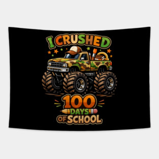 I Crushed 100 Days Of School Teacher Celebration Tapestry
