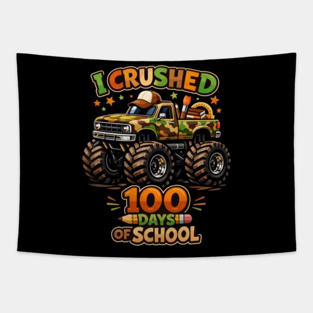 I Crushed 100 Days Of School Teacher Celebration Tapestry by ArtistTee ⭐⭐⭐⭐⭐
