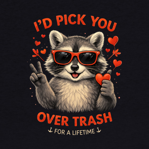 I'd Pick You Over Trash For A Lifetime Raccoon Valentine by ArtistTee ⭐⭐⭐⭐⭐