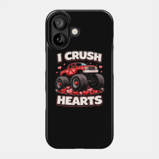 I Crush Hearts Valentine's Day Monster Truck Lover Phone Case