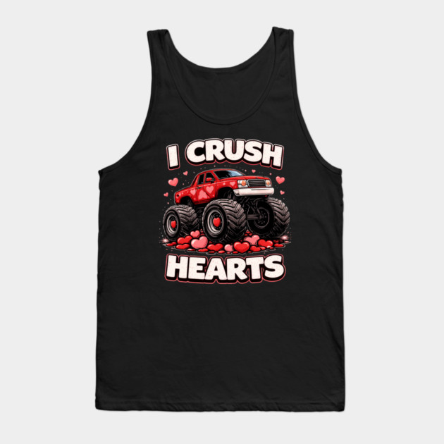 I Crush Hearts Valentine's Day Monster Truck Lover Tank Top by ArtistTee ⭐⭐⭐⭐⭐