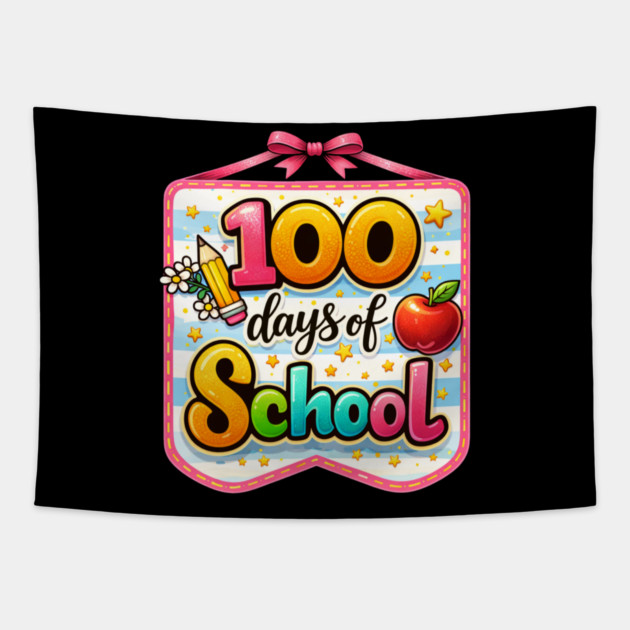 100 Days Of School Teacher Celebration Tapestry by ArtistTee ⭐⭐⭐⭐⭐