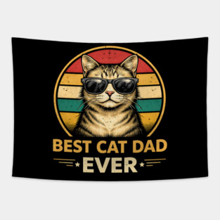 Best Cat Dad Ever Funny Father's Day Cat Lover Tapestry