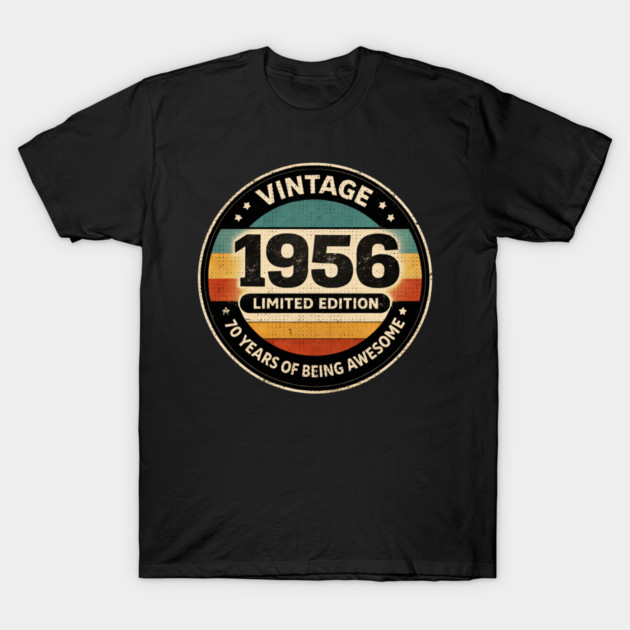 Vintage 1956 Limited Edition 70 Years Of Being Awesome T-Shirt by ArtistTee ⭐⭐⭐⭐⭐